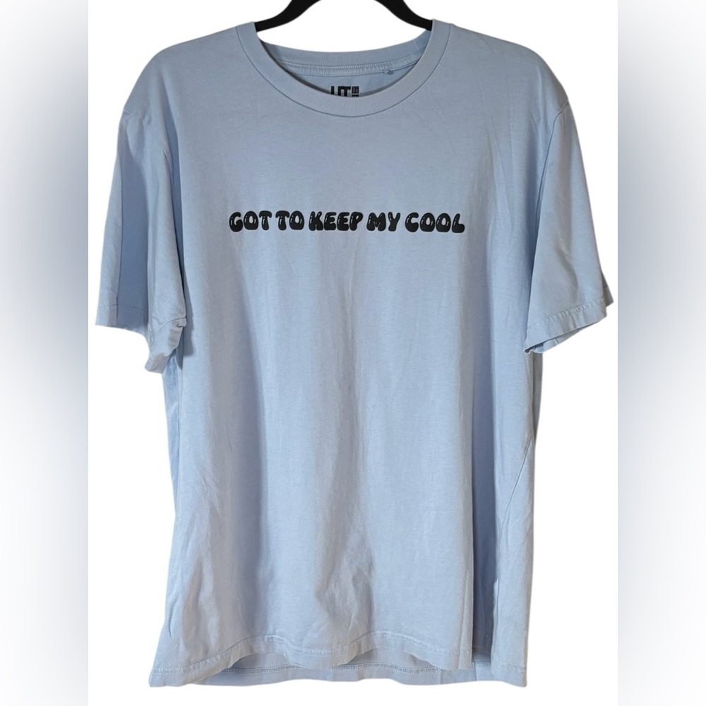 Uniqlo UT Disney Keep My Cool Mickey Graphic Tee Light Blue Size L